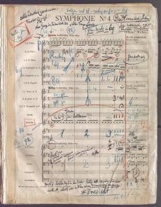 Willem Mengelberg, directiepartituut/conducting score Vierde Symfonie van Gustav Mahler. Nederlands Muziek Instituut