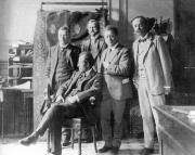 Concertgebouw Amsterdam, v.l.n.r. Cornelis Dopper, Gustav Mahler, H. Freijer, Willem Mengelberg, Alphons Diepenbrock